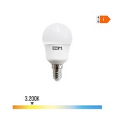 BOMBILLA ESFERICA LED E14 8,5W 880lm 3000K LUZ CALIDA Ø4,5x8,8cm EDM