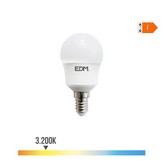 BOMBILLA ESFERICA LED E14 8,5W 880lm 3200K LUZ CALIDA Ø4,5x8,7cm EDM