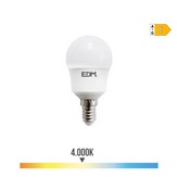 BOMBILLA ESFERICA LED E14 8,5W 950lm 4000K LUZ DIA Ø4,5x8,7cm EDM