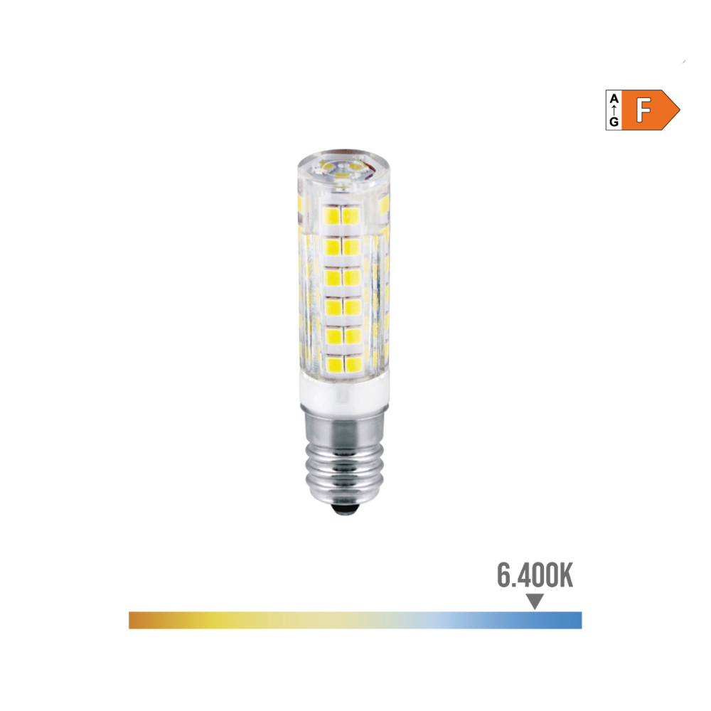 BOMBILLA TUBULAR DE LED E14 4,5W 450lm 6400K LUZ FRIA Ø1,6x6,6cm EDM