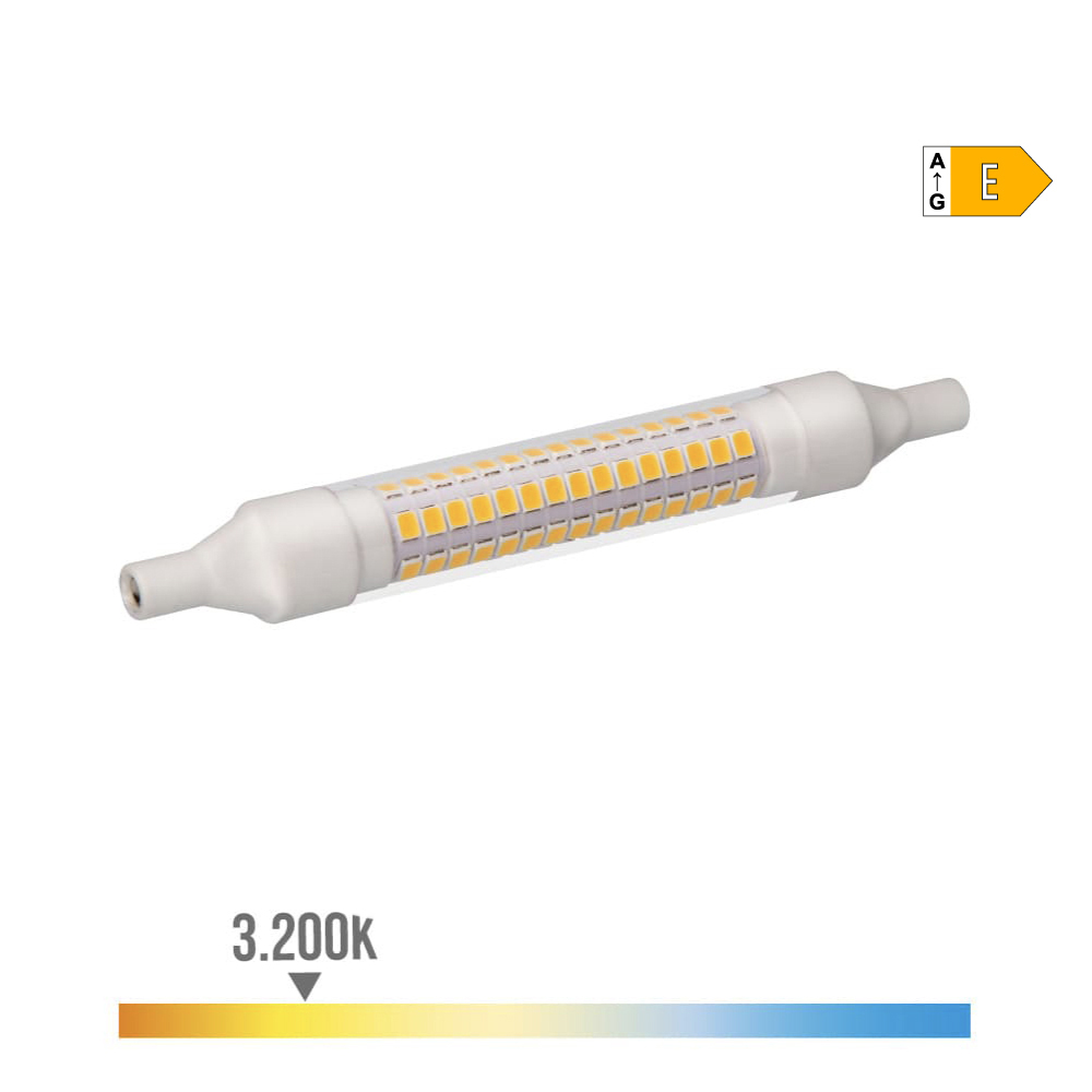 BOMBILLA LINEAL LED 118mm R7s 9W 1100lm 3200K LUZ CALIDA Ø1,5x11,8cm EDM