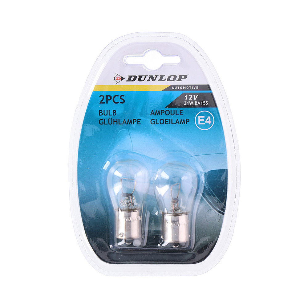 PACK 2 BOMBILLAS 12V 21W RECAMBIO COCHE DUNLOP