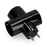 CLAVIJA TRIPLE NEGRA CON BAQUELITA T/TL 16A 250V (ENVASADA) EDM