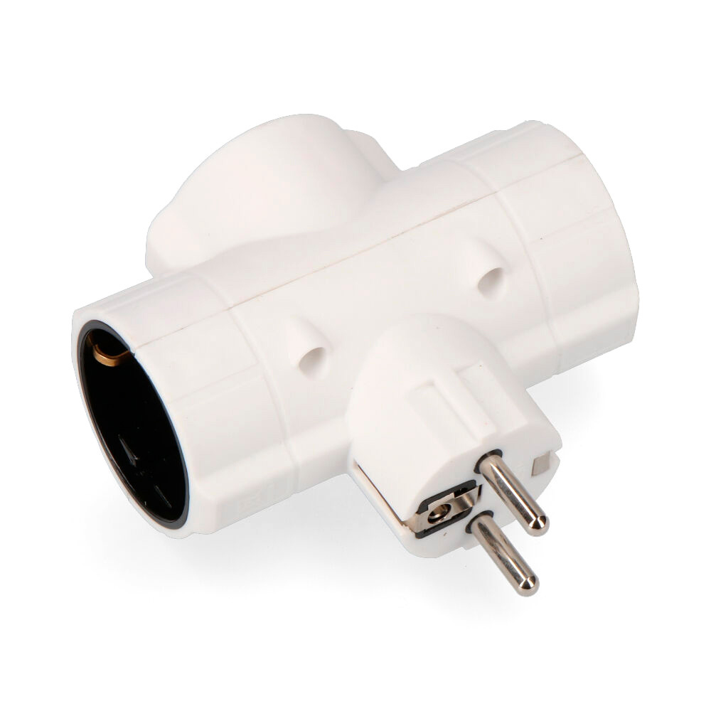 CLAVIJA TRIPLE ECONOMICA T/TL 16A 250V 4,8mm (ENVASADA) EDM (OLD-153)