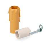VELA MEDIANA CREMA+PORTALAMPARAS 44126 ENVASADA