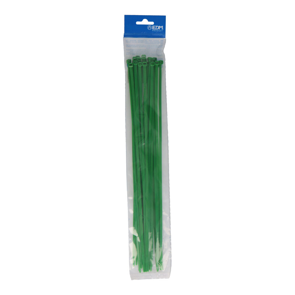 BRIDAS VERDES 380x4,8mm NYLON ALTA CALIDAD (BLISTER 25 unid.) EDM