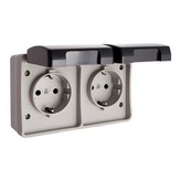 BASE DOBLE T/TL ESTANCA 16A 250V IP44