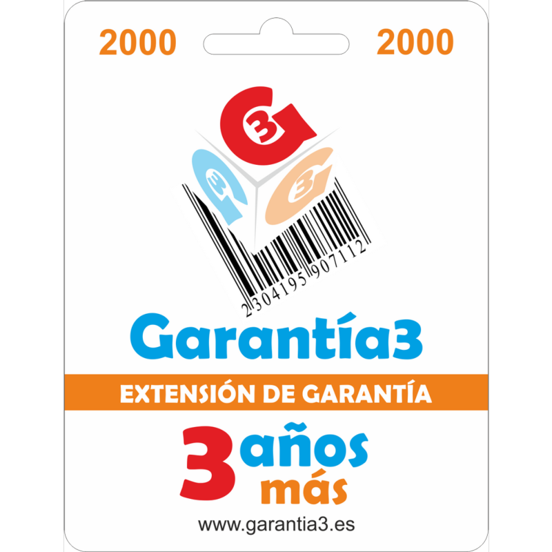EXTENSION DE GARANTIA 3 AÑOS LIMITE MAXIMO 2000 EUROS - Ítem