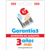 EXTENSION DE GARANTIA 3 AÑOS LIMITE MAXIMO 500 EUROS