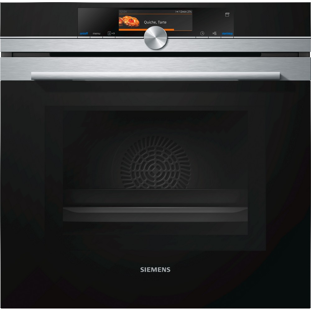 HORNO MULTIFUNCION PIROLITICO CON MICROONDAS Y VAPOR NEGRO-INOX SIEMENS HN678G4S1 - Ítem