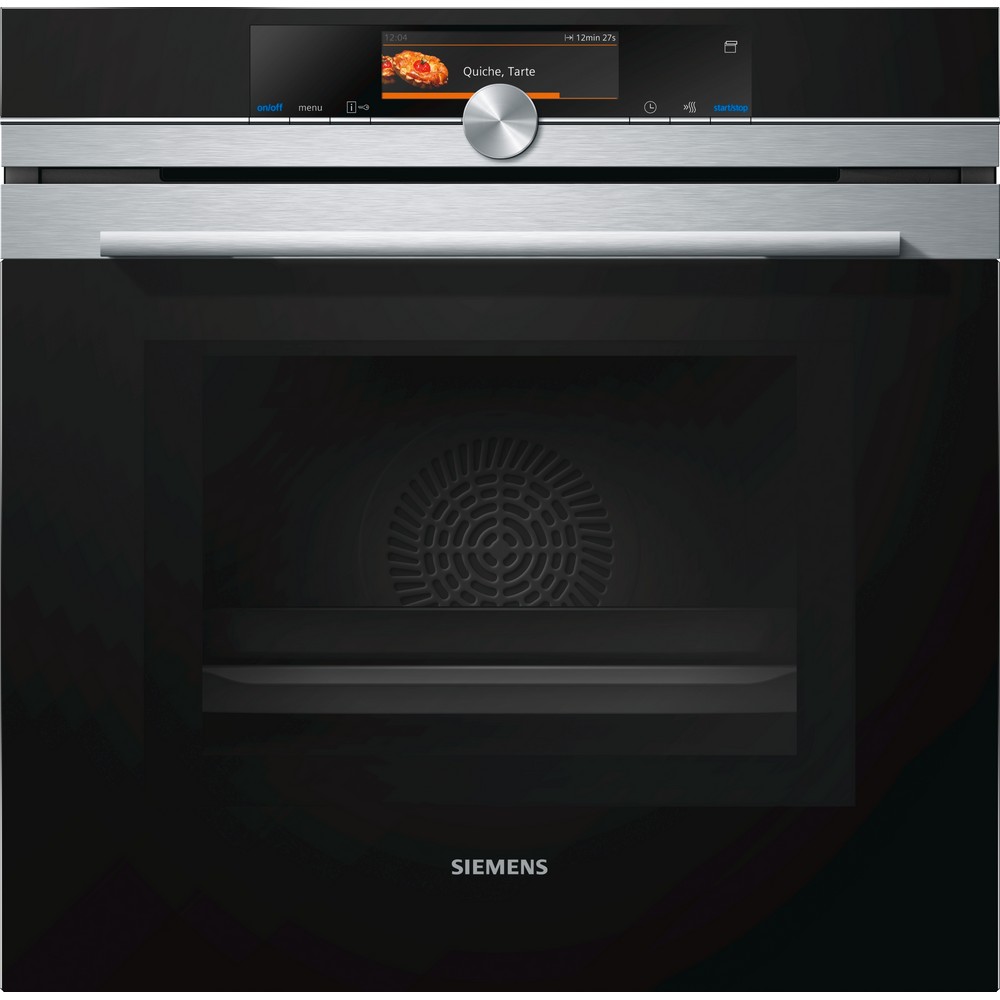 HORNO MULTIFUNCION PIROLITICO CON MICROONDAS Y VAPOR NEGRO-INOX SIEMENS HN678G4S1