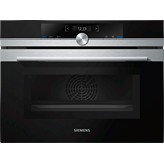 HORNO COMPACTO MULTIFUNCION CON MICROONDAS CRISTAL NEGRO-INOX SIEMENS CM633GBS1