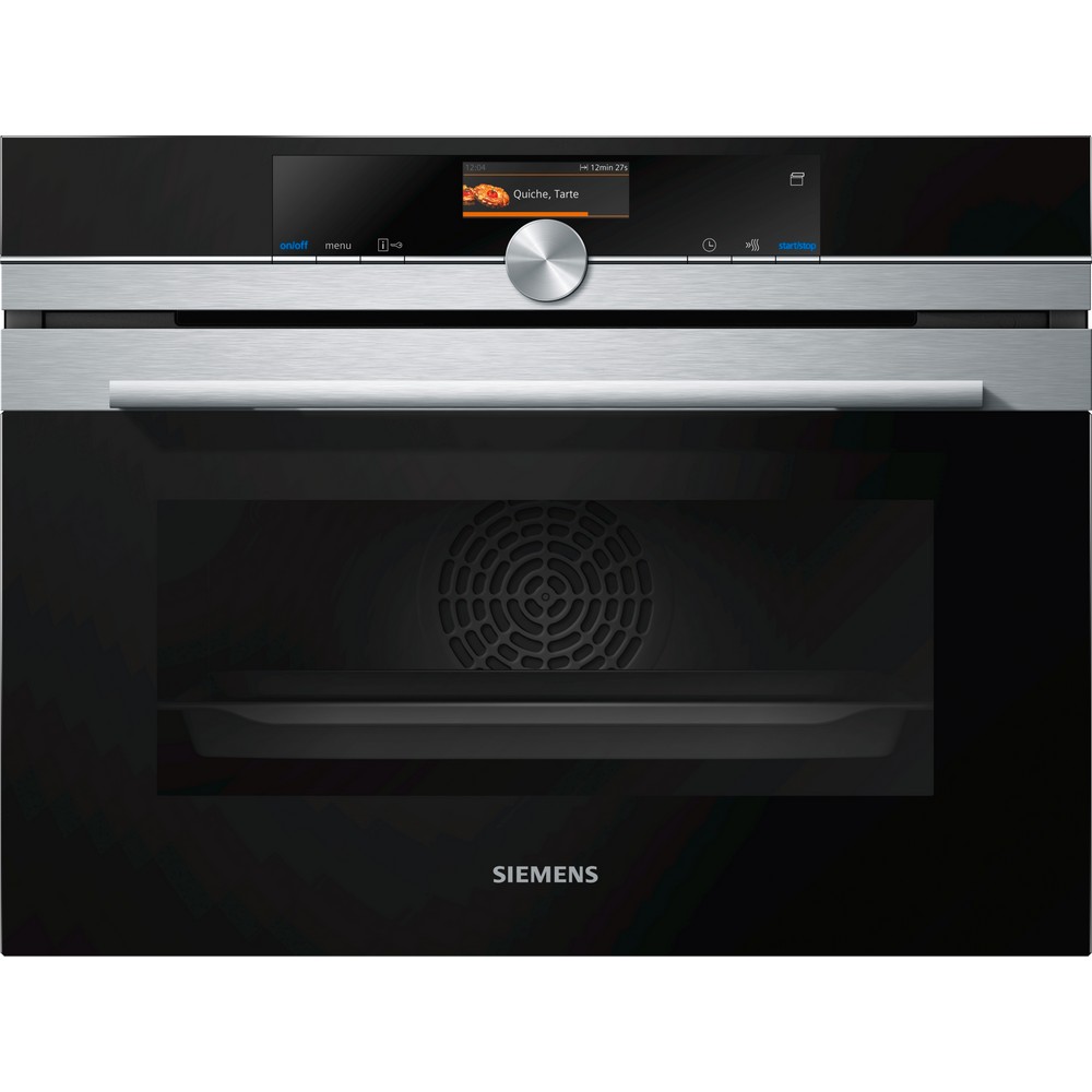 HORNO COMPACTO MULTIFUNCION CON VAPOR CRISTAL NEGRO-INOX SIEMENS CS636GBS2