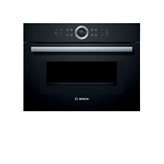 HORNO COMPACTO MULTIFUNCION CON MICROONDAS CRISTAL NEGRO BOSCH CMG633BB1