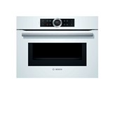 HORNO COMPACTO MULTIFUNCION CON MICROONDAS CRISTAL BLANCO BOSCH CMG633BW1