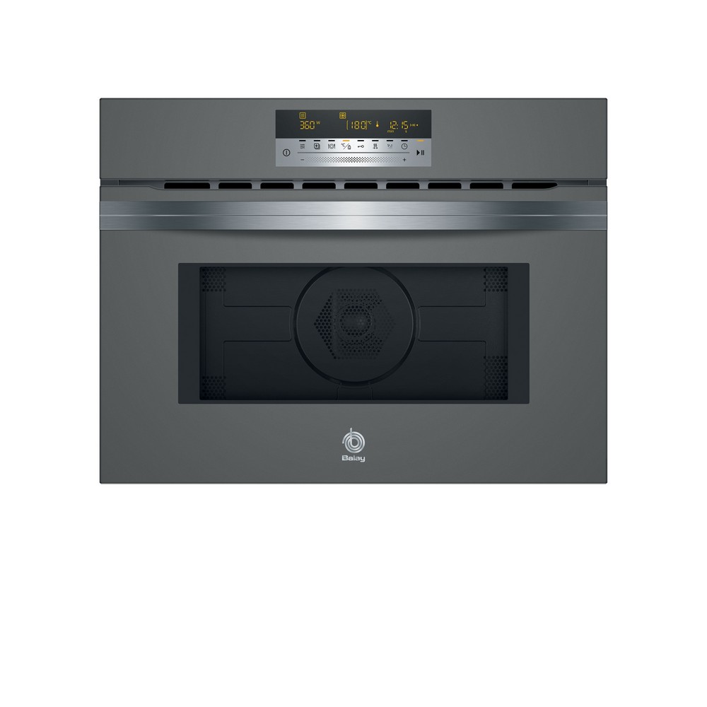 HORNO COMPACTO MULTIFUNCION CON MICROONDAS CRISTAL GRIS ANTRACITA BALAY  3CW5179A0