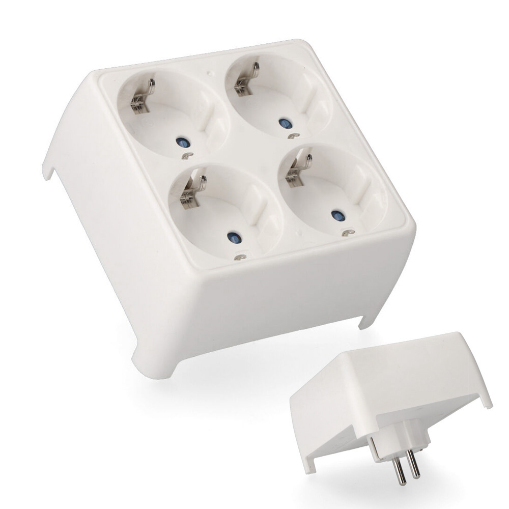 MULTICONECTOR T/TL CUADRUPLE SALIDA ECONOMICO (RETRACTILADO) 16A 2.400W EDM 4,8mm - Ítem