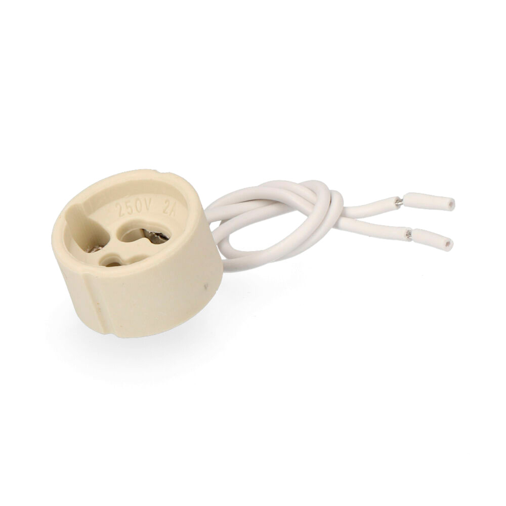 PORTALAMPARAS HALOGENO GU-10 2A 250V 15cm DE CABLE (RETRACTILADO) EDM - Ítem