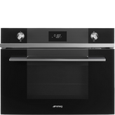 HORNO MICROONDAS COMPACTO CRISTAL NEGRO-INOX SMEG SF4101MCN1