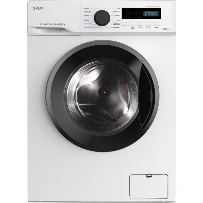 LAVADORA CARGA FRONTAL BLANCA 7 kg y 1400 rpm SVAN SL7400DIVDV