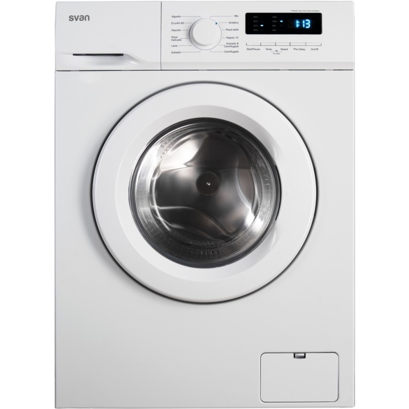 LAVADORA CARGA FRONTAL BLANCA 8 kg y 1200 rpm SVAN SL8200ED