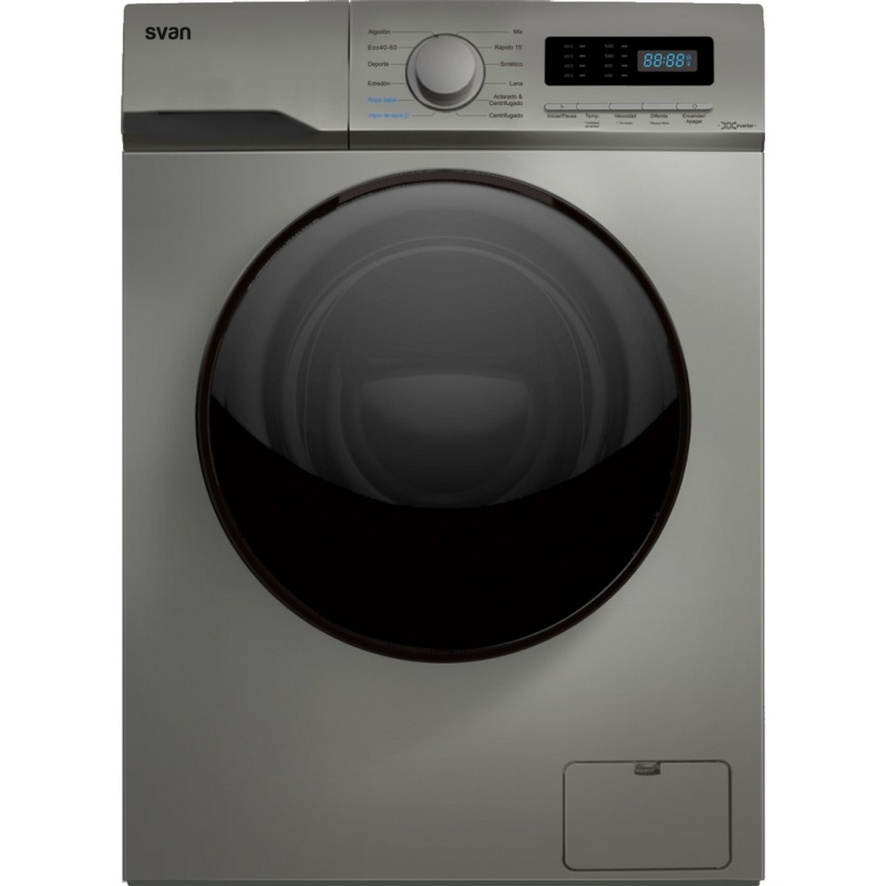 LAVADORA CARGA FRONTAL INOX 8 kg y 1400 rpm SVAN SL8400DIDVBX