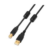 Cable USB 2.0 Impresora Aisens A101-0010/ USB Tipo-B Macho - USB Macho/ Hasta 2.5W/ 60Mbps/ 3m/ Negro