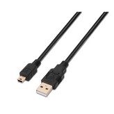 Cable USB 2.0 Aisens A101-0023/ USB Macho - USB Mini Macho/ Hasta 2.5W/ 60Mbps/ 50cm/ Negro