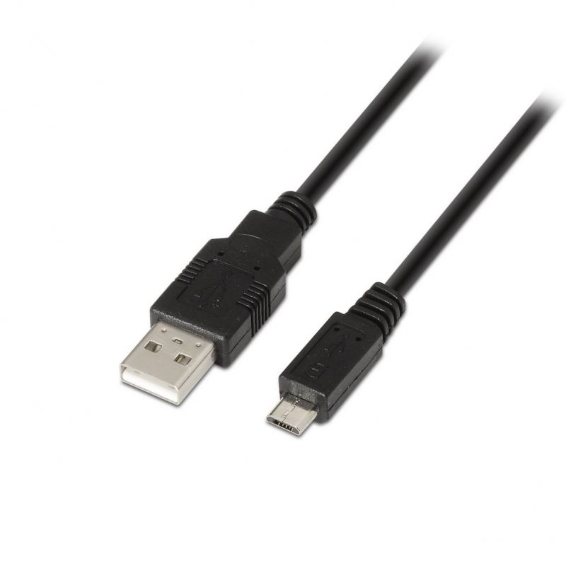 Cable USB 2.0 Aisens A101-0029/ USB Macho - MicroUSB Macho/ Hasta 2.5W/ 60Mbps/ 3m/ Negro