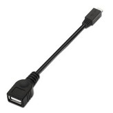 Cable USB 2.0 Aisens A101-0031/ MicroUSB Macho - USB Hembra/ Hasta 2.5W/ 60Mbps/ 15cm/ Negro