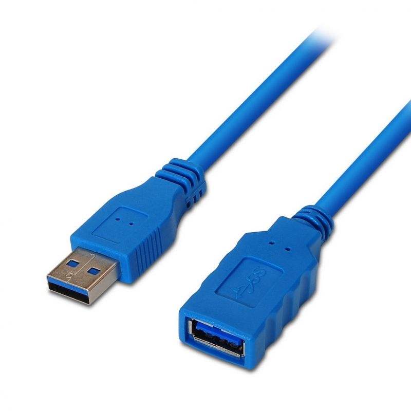 Cable Alargador USB 3.0 Aisens A105-0045/ USB Macho - USB Hembra/ Hasta 9W/ 625Mbps/ 1m / Azul - Ítem
