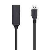Cable Alargador USB 3.0 con Amplificador Aisens A105-0408/ USB Macho - USB Hembra/ Hasta 9W/ 625Mbps/ 10m/ Negro