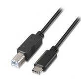 Cable USB 2.0 Impresora Aisens A107-0053/ USB Tipo-C Macho - USB Tipo-B Macho/ Hasta 9W/ 625Mbps/ 1m/ Negro