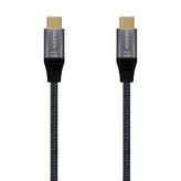 Cable USB 2.0 Tipo-C Aisens A107-0628 5A 100W/ USB Tipo-C Macho - USB Tipo-C Macho/ Hasta 100W/ 60Mbps/ 1m/ Gris