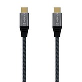 Cable USB 3.2 Tipo-C Aisens A107-0634 20GBPS 5A 100W/ USB Tipo-C Macho - USB Tipo-C Macho/ Hasta 100W/ 2500Mbps/ 2m/ Gris