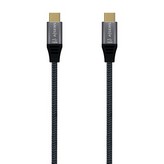 Cable USB 3.2 Tipo-C Aisens A107-0670 20GBPS 100W/ USB Tipo-C Macho - USB Tipo-C Macho/ Hasta 100W/ 2500Mbps/ 60cm/ Gris