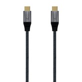 Cable USB 3.2 Tipo-C Aisens A107-0670 20GBPS 100W/ USB Tipo-C Macho - USB Tipo-C Macho/ Hasta 100W/ 2500Mbps/ 60cm/ Gris