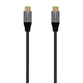 Cable USB 3.2 Tipo-C Aisens A107-0672 20GBPS 100W/ USB Tipo-C Macho - USB Tipo-C Macho/ Hasta 100W/ 2500Mbps/ 1.5m/ Gris