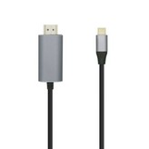 Cable Conversor Aisens A109-0392/ USB Tipo-C Macho - HDMI Macho/ Hasta 27W/ 1250Mbps/ 0.8m/ Negro