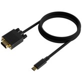 Cable Conversor Aisens A109-0692/ USB Tipo-C Macho - VGA Macho/ Hasta 27W/ 1250Mbps/ 80cm/ Negro