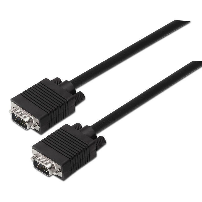 Cable SVGA Aisens A113-0068/ VGA Macho - VGA Macho/ Hasta 3W/ 10Mbps/ 1.8m/ Negro