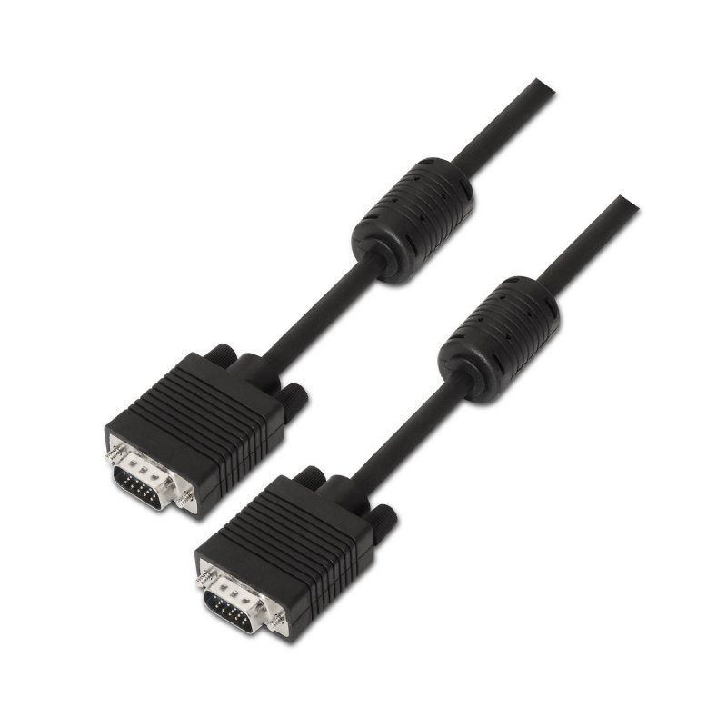 Cable SVGA Aisens A113-0077/ VGA Macho - VGA Macho/ Hasta 3W/ 10Mbps/ 25m/ Negro - Ítem