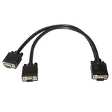 Cable Duplicador SVGA Aisens A113-0081/ VGA Macho - 2x VGA Hembra/ Hasta 3W/ 10Mbps/ 45cm/ Negro