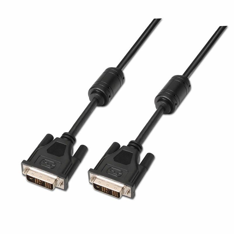 Cable DVI Aisens A117-0086/ DVI-D Macho - DVI-D Macho/ Hasta 3W/ 10Mbps/ 1.8m/ Negro