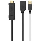 Cable Conversor 4K Aisens A122-0642/ HDMI Macho - DisplayPort Hembra - USB Macho/ Hasta 10W/ 2250Mbps/ 10cm + 10cm/ Negro