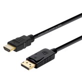 Cable Conversor Aisens A125-0364/ DisplayPort Macho - HDMI Macho/ Hasta 5W/ 2300Mbps/ 2m/ Negro