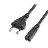 Cable Alimentación Forma 8 Aisens A132-0173/ CEE7/16 Macho - C7 Hembra/ Hasta 1500W/ 1.5m/ Negro