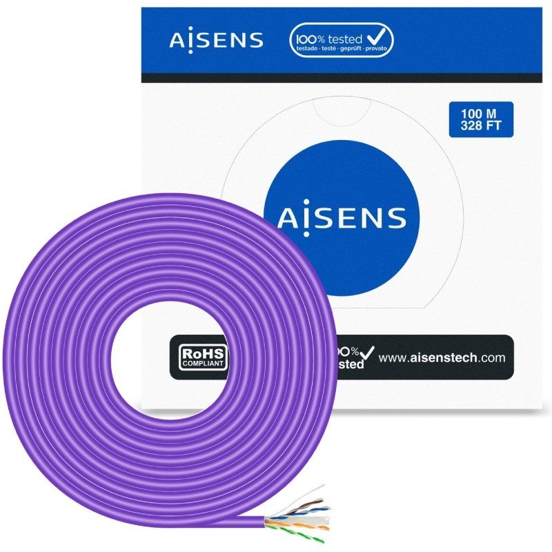 Bobina de Cable RJ45 AWG23 UTP Aisens A135-0747 Cat.6/ LSZH/ 100m/ Violeta - Ítem