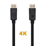Cable DisplayPort 1.2 4K Aisens A124-0455/ DisplayPort Macho - DisplayPort Macho/ 1m/ Negro