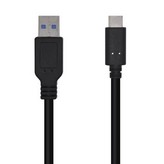 Cable USB 3.1 Tipo-C Aisens A107-0449/ USB Tipo-C Macho - USB Macho/ 50cm/ Negro